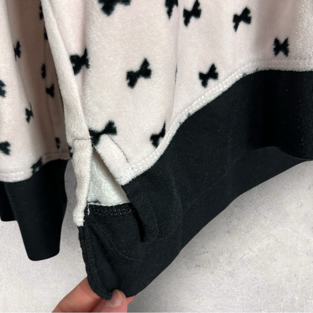 Kate Spade Pink Bow Print Fleece Sweatshirt Top Womens Size XL Loungewear Cozy - Picture 7 of 14